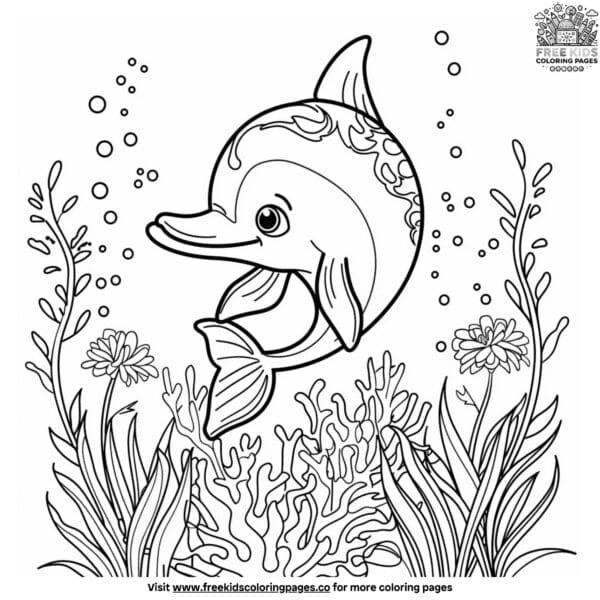 Barbie dolphin coloring pages