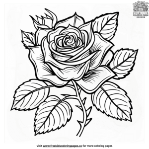 Adorable garden rose coloring pages