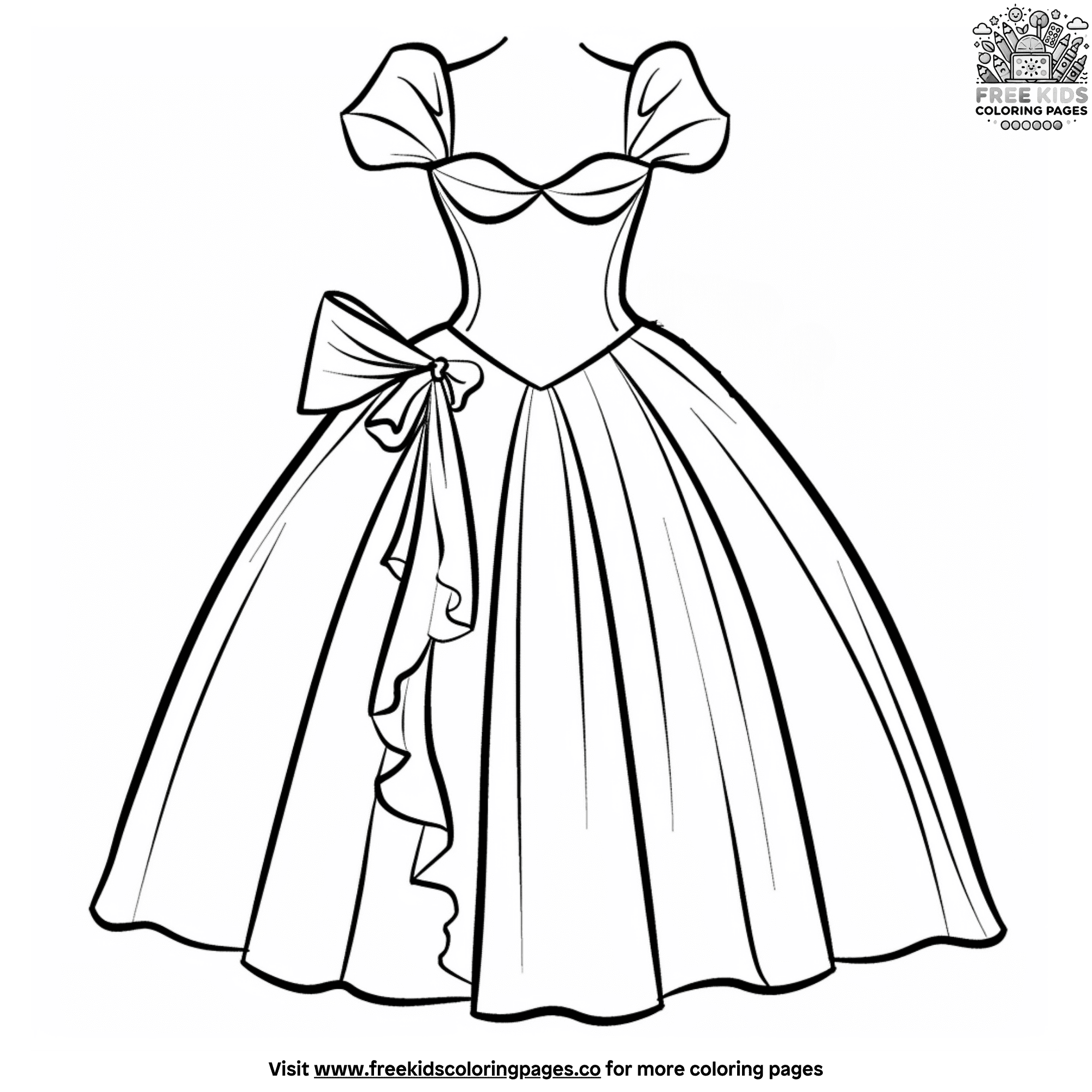 Elven Princess Dress Coloring Pages For Creative Kids