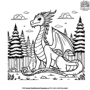 Realistic dragon coloring pages