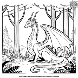 Simple realistic dragon coloring pages