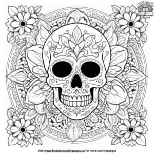 Magical Skull Mandala Coloring Pages