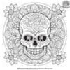 Captivating Skull Mandala Coloring Pages