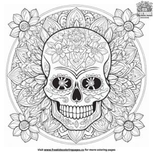 Captivating Skull Mandala Coloring Pages