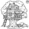 Tree House Coloring Pages