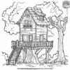 Engaging Tree House Coloring Pages