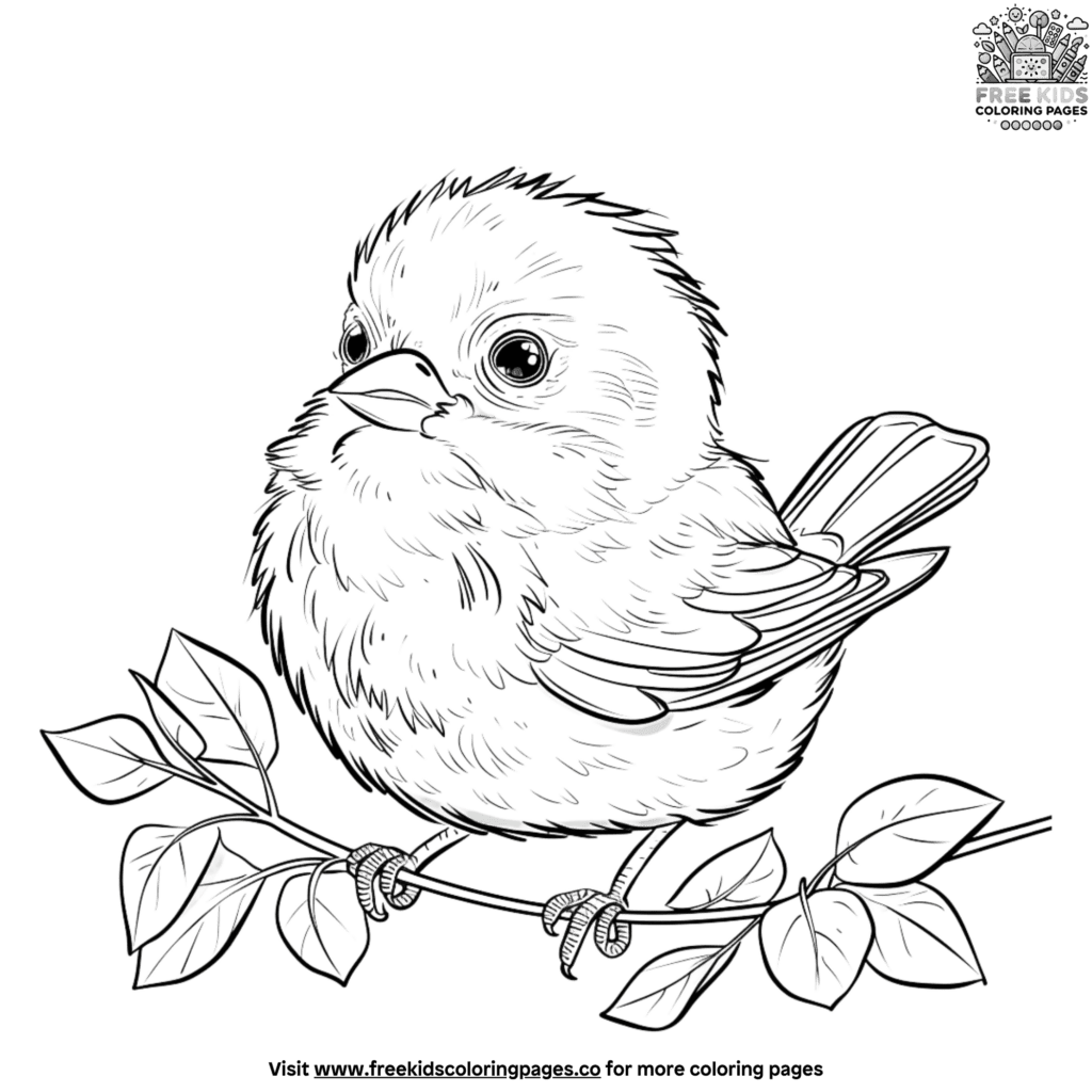 Endearing baby bird coloring pages: cute and cuddly designs for kids