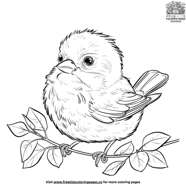 Endearing baby bird coloring pages: cute and cuddly designs for kids