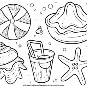 Beach Items Coloring Pages