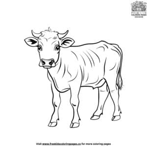 Delightful farm cow coloring pages