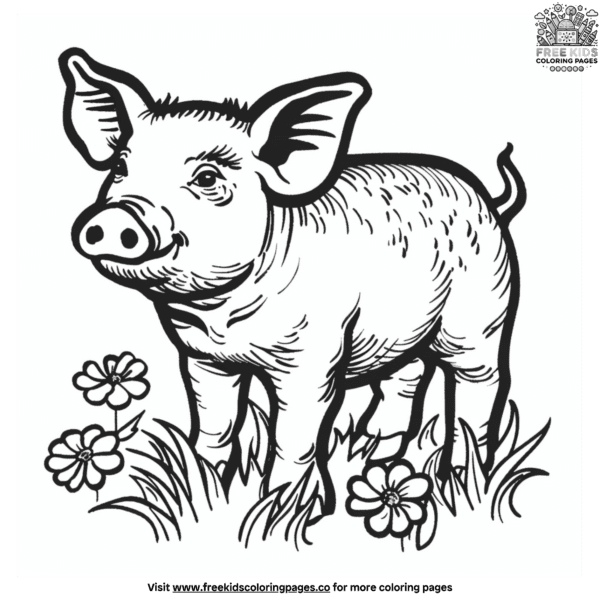 Farm pig coloring pages