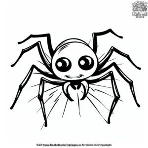 Playful preschool spider coloring pages