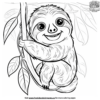 Cartoon Sloth Coloring Pages