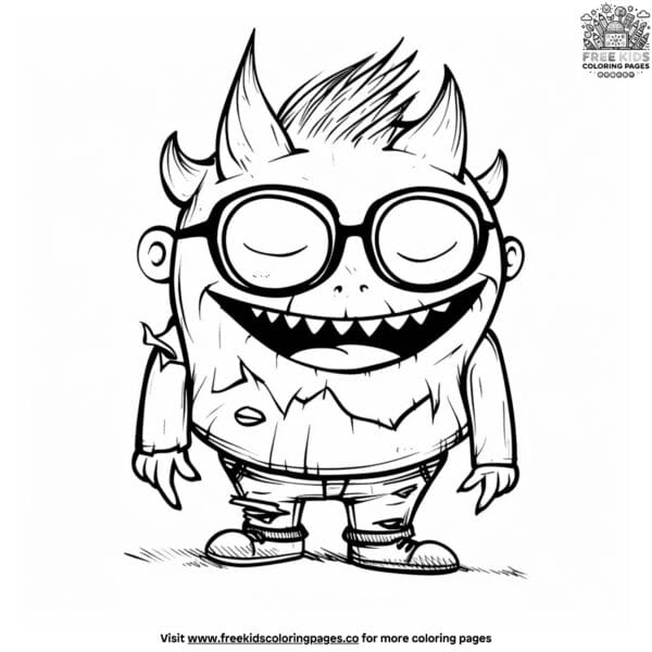 Funny monster coloring pages