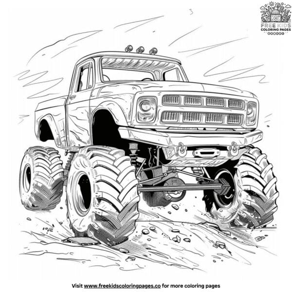 Extreme jam monster truck coloring pages