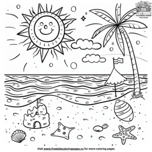 Beach Day Coloring Pages