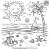 Beach Day In Summer Coloring Pages