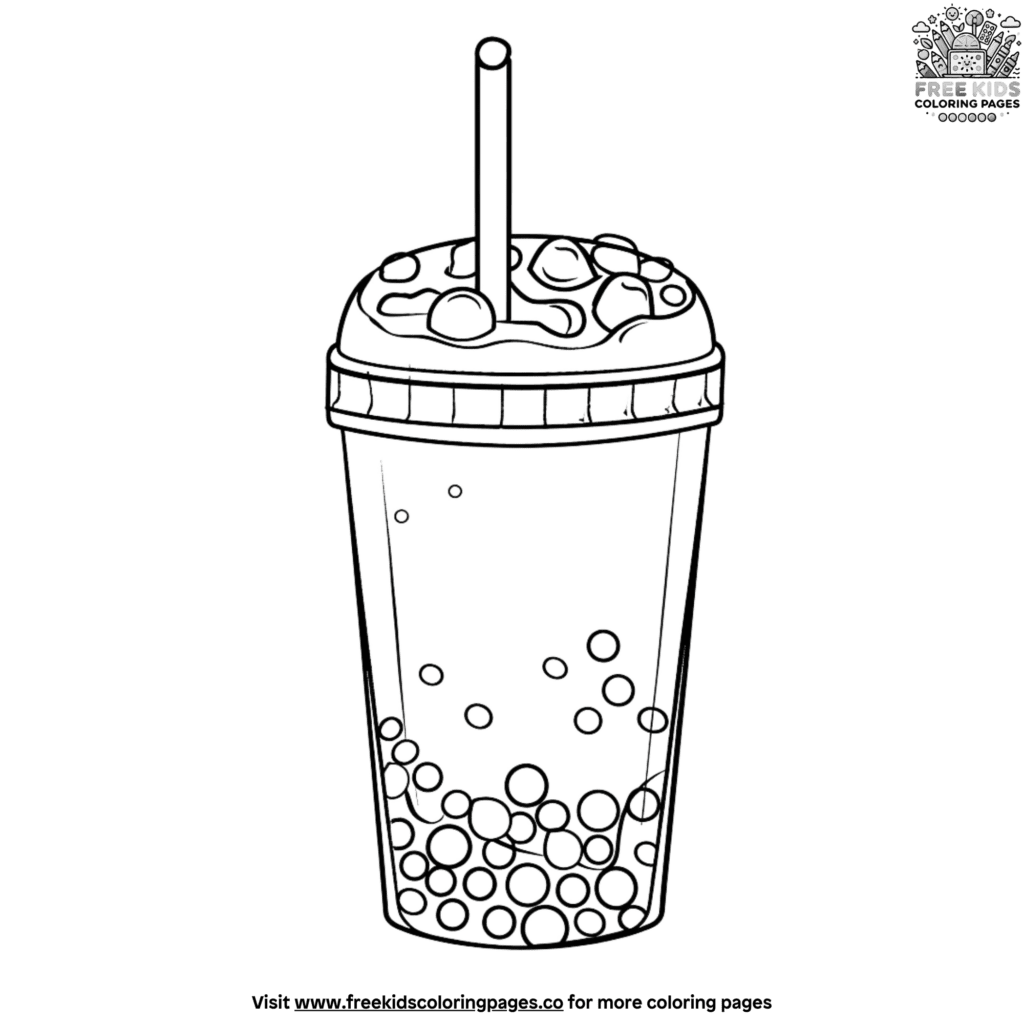 Vibrant Bubble Milk Tea Boba Coloring Pages