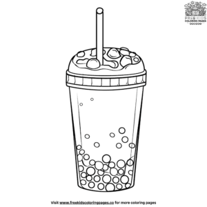 Bubble milk tea boba coloring pages