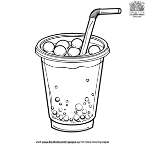 Cool boba milk drink coloring pages