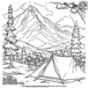 Mountainside Camping Coloring Pages