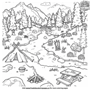 Relaxing Camping Coloring Pages