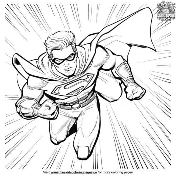 Exciting superhero cartoon character coloring pages