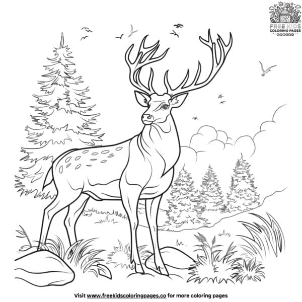 Deer hunting coloring pages