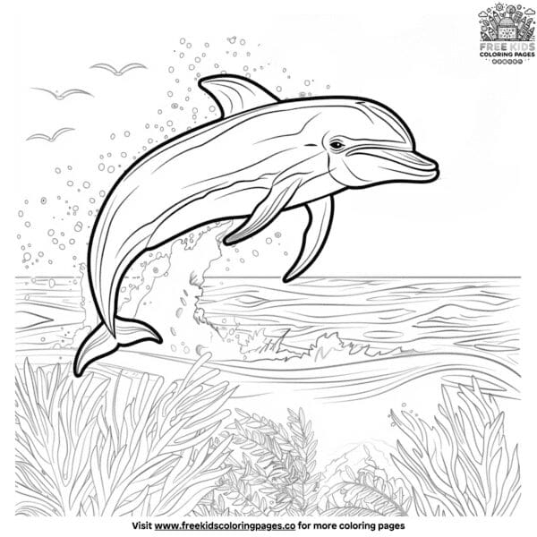 Fun dolphin adventure coloring pages