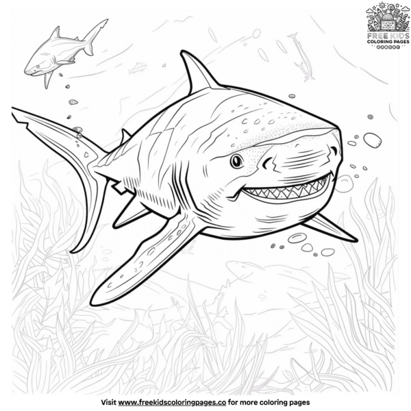 Charming easy shark coloring pages for little hands