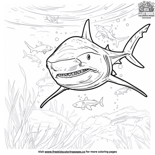 Exciting easy shark coloring pages for little hands