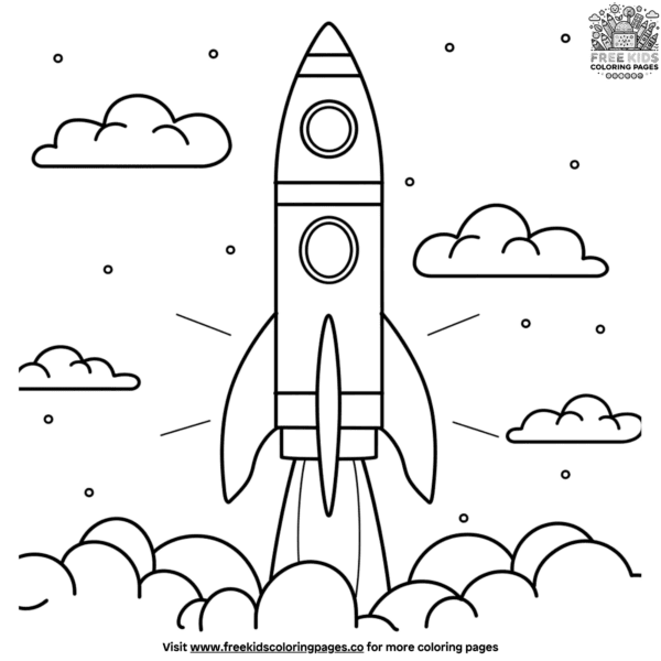 Space rocket science coloring pages