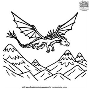 Simple Flying Dragon Coloring Pages