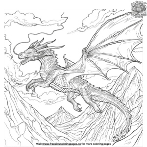 Exciting Flying Dragon Coloring Pages