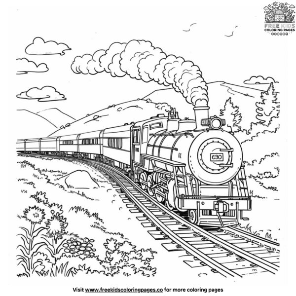 Freight train coloring pages