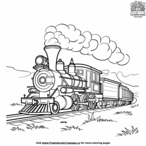 Steam engine train coloring pages