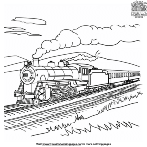 Vintage train coloring pages