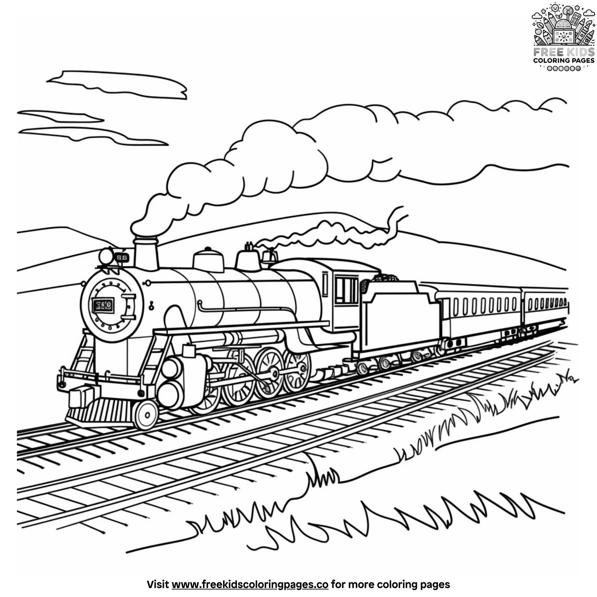 Fun Steam Engine Train Coloring Pages For Kids