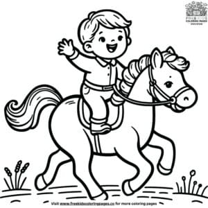 Cool horse riding coloring pages