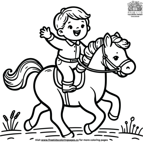 Exciting Horse Riding Coloring Pages