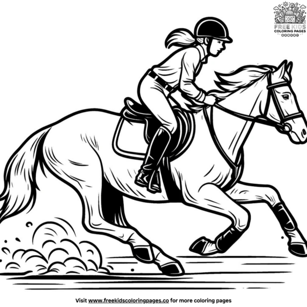 Exciting Horse Riding Coloring Pages