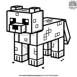 Intricate Minecraft Wolf Coloring Pages For Gamers