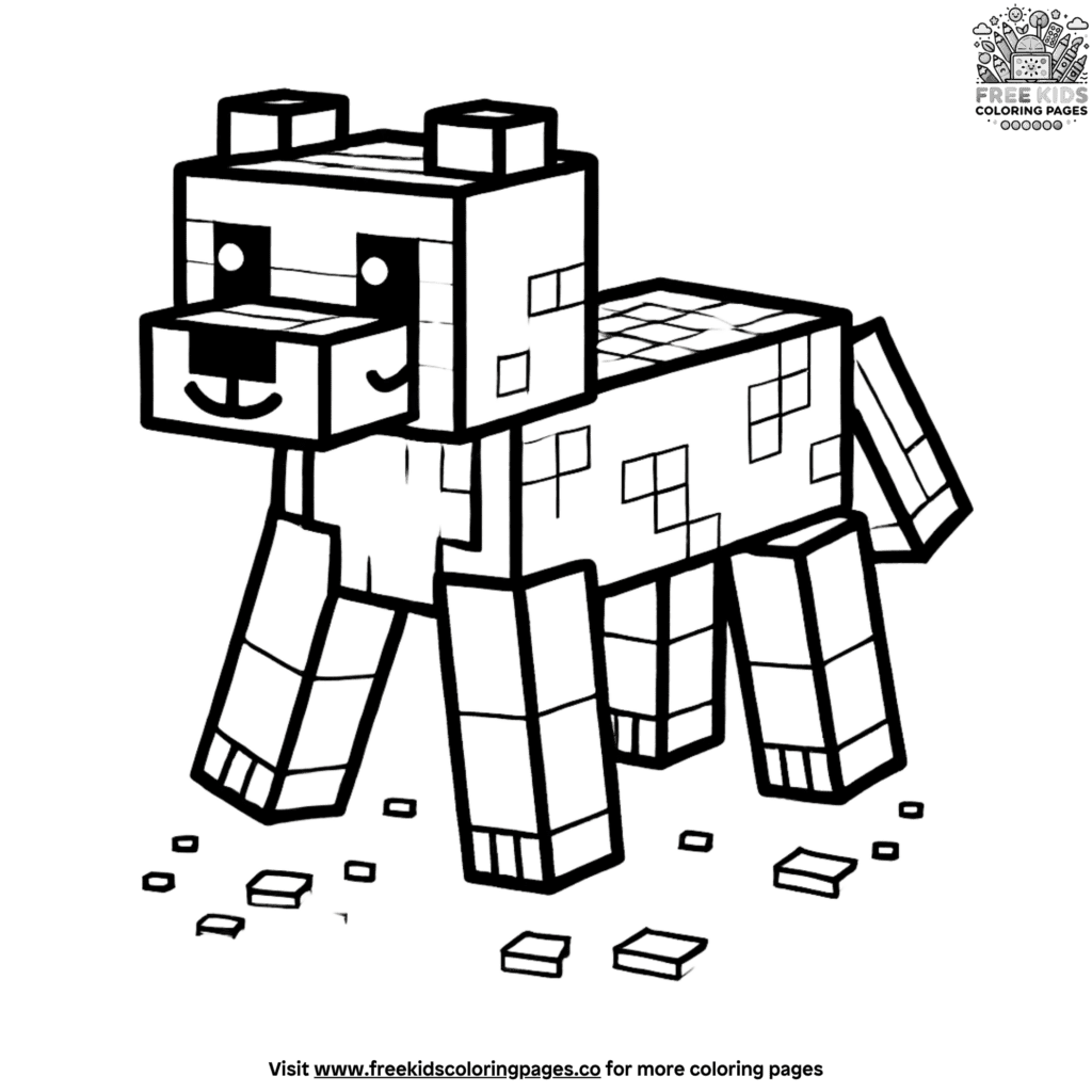 Exciting Minecraft Wolf Coloring Pages For Gamers