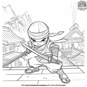 Ninja in Academy Coloring Pages