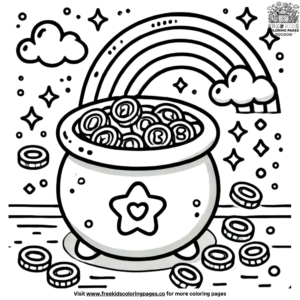 Exciting Pot of Gold Coloring Pages for Kids