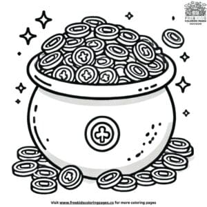 Exciting Pot of Gold Coloring Pages for Kids