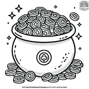 Exciting pot of gold coloring pages for kids