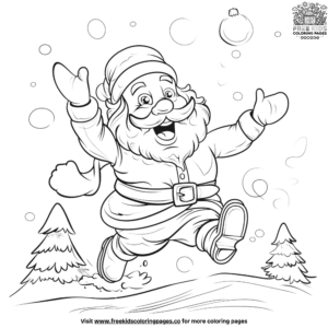 Joyful santa claus coloring pages for kids