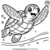 Happy Turtle Coloring Pages