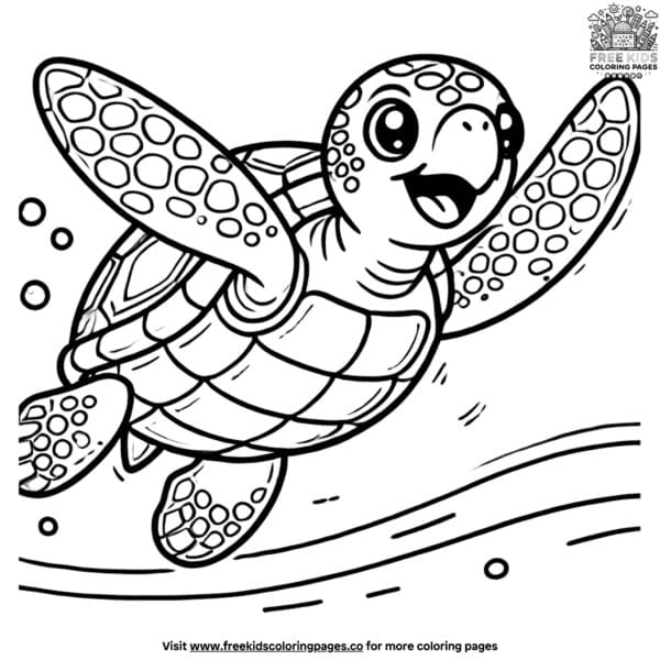 Happy turtle coloring pages